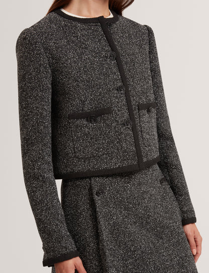 EKAA: Tailored Boucle Cropped Jacket