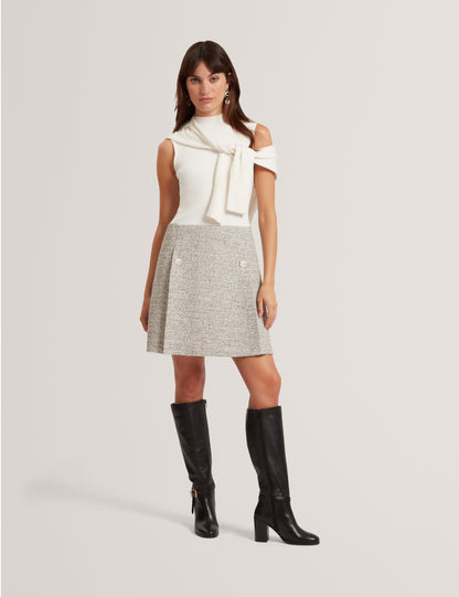 EKAAM: Tailored Boucle Dress with Knitted Top