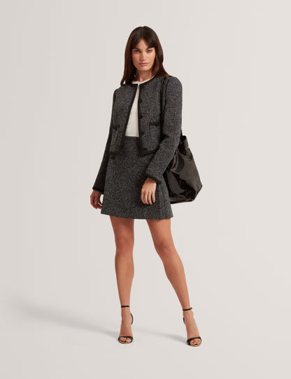 EKAAS: Tailored Boucle Mini Skirt