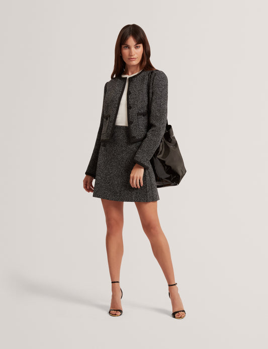 EKAAS: Tailored Boucle Mini Skirt