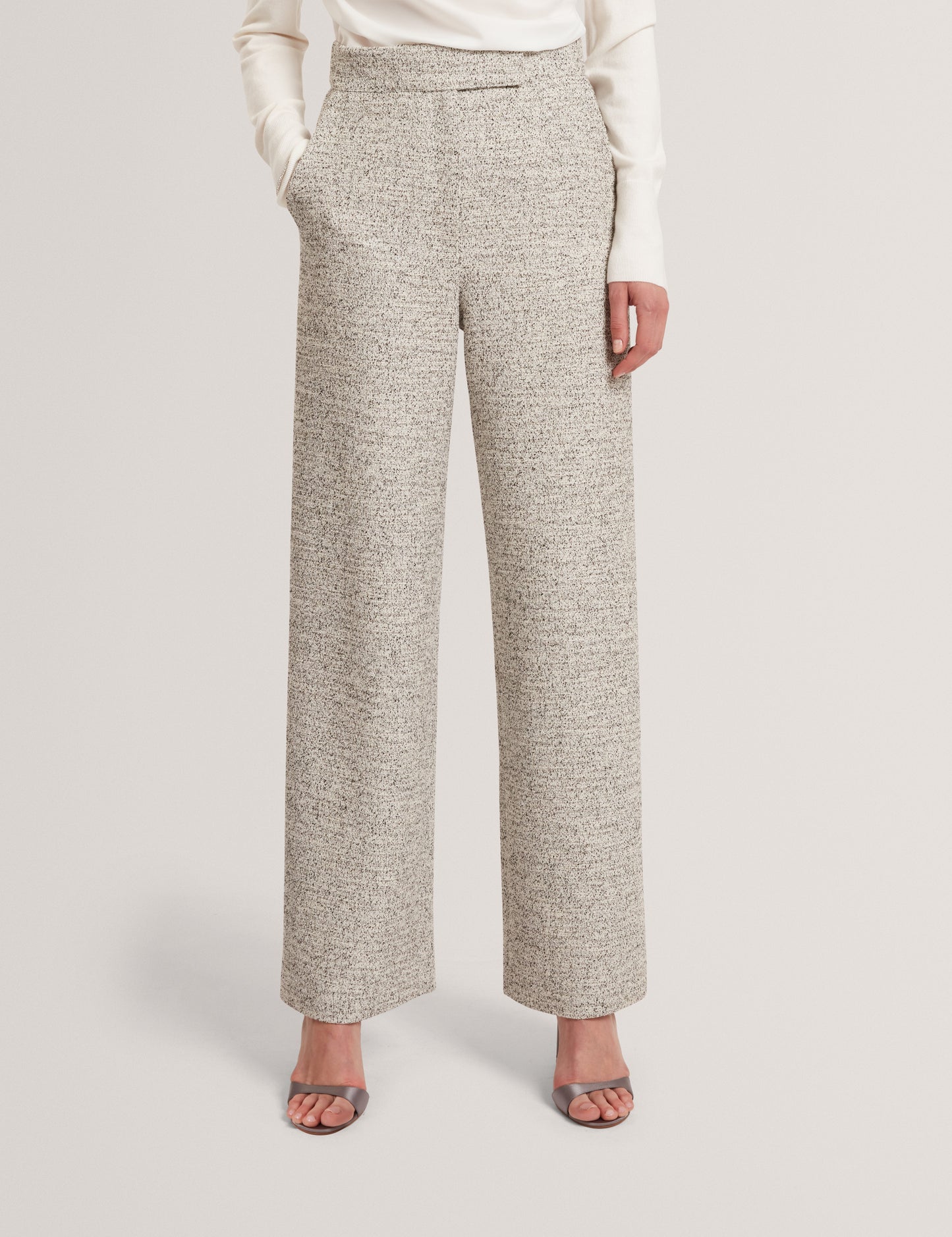 EKAAT: Tailored Boucle Wide Leg Trouser