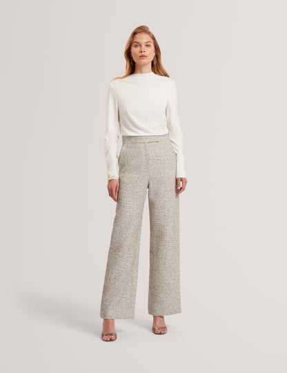 EKAAT: Tailored Boucle Wide Leg Trouser