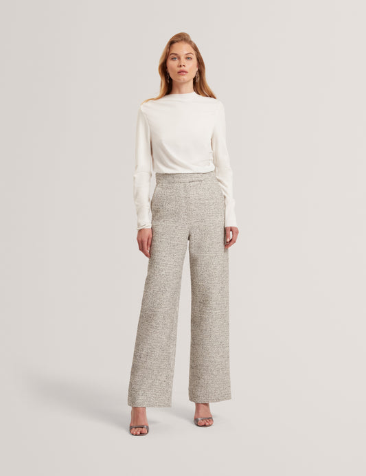 EKAAT: Tailored Boucle Wide Leg Trouser