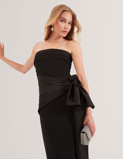 XENID: Tailored Sleeveless Dress with Satin Bow
