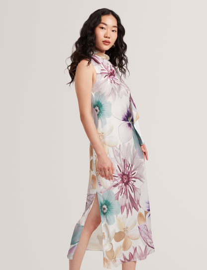 HARRPUR: Print Neck Tie Midi Dress