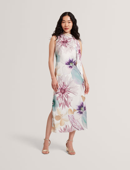 HARRPUR: Print Neck Tie Midi Dress