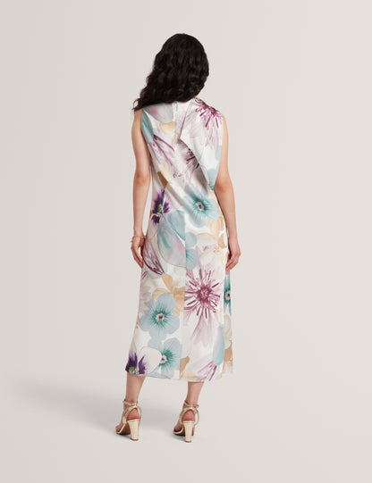 HARRPUR: Print Neck Tie Midi Dress