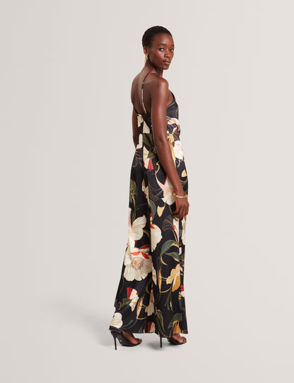 VEHRA: Printed Halter Neck Jumpsuit