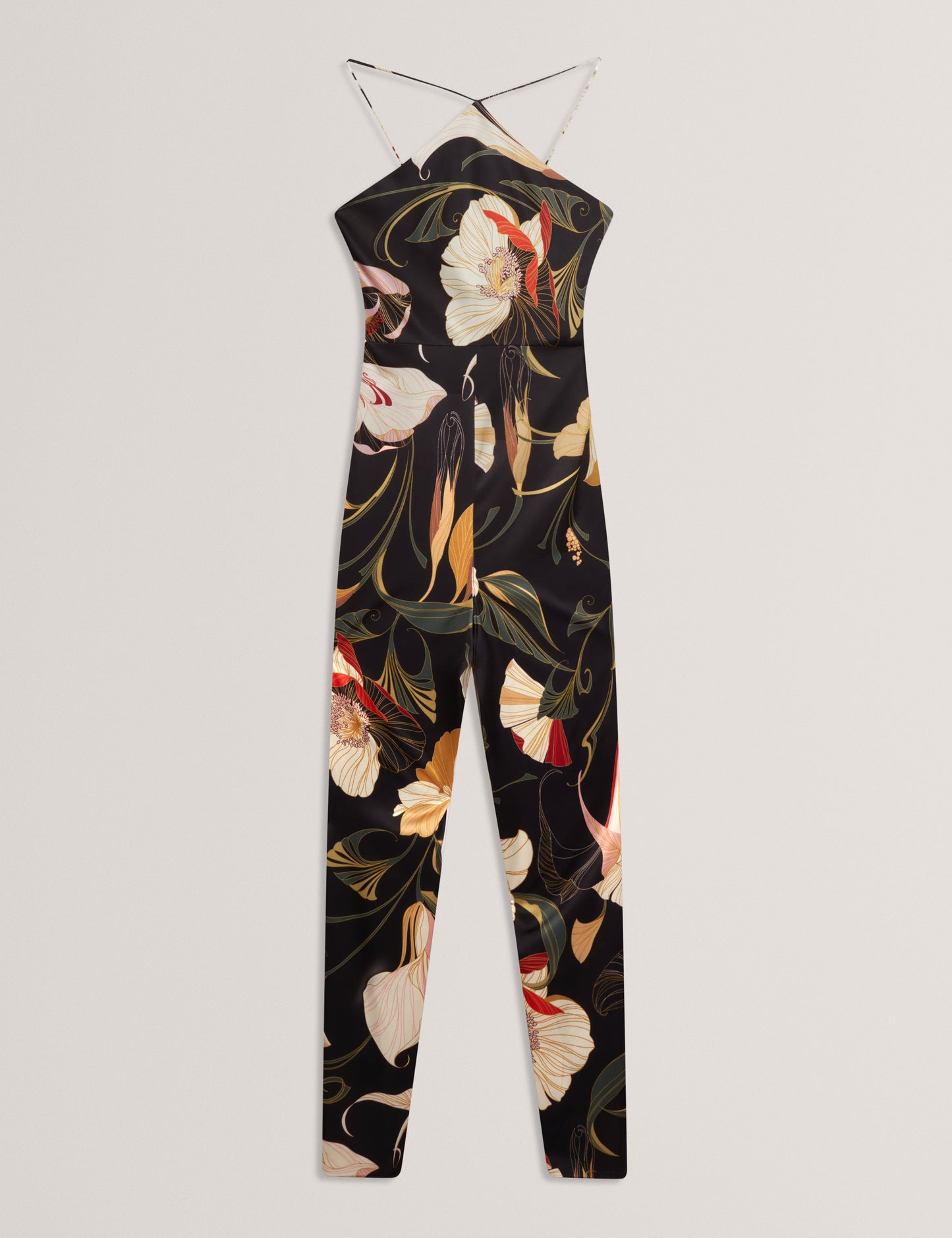 VEHRA: Printed Halter Neck Jumpsuit