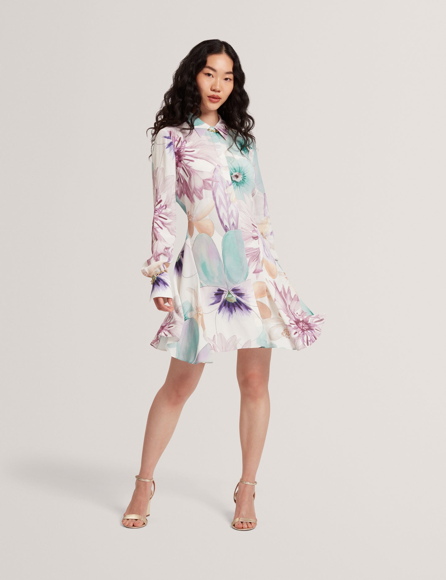 MAYHA: Print Mini Shirt Dress