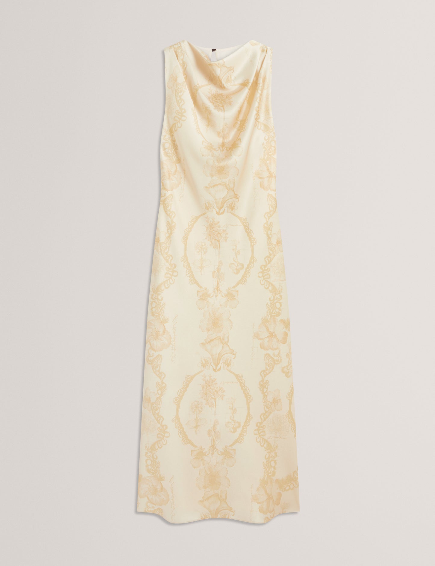 MELODA: Print Drape Neck Midi Dress