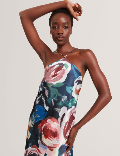 AMARRI: Print Halter Neck Maxi Dress