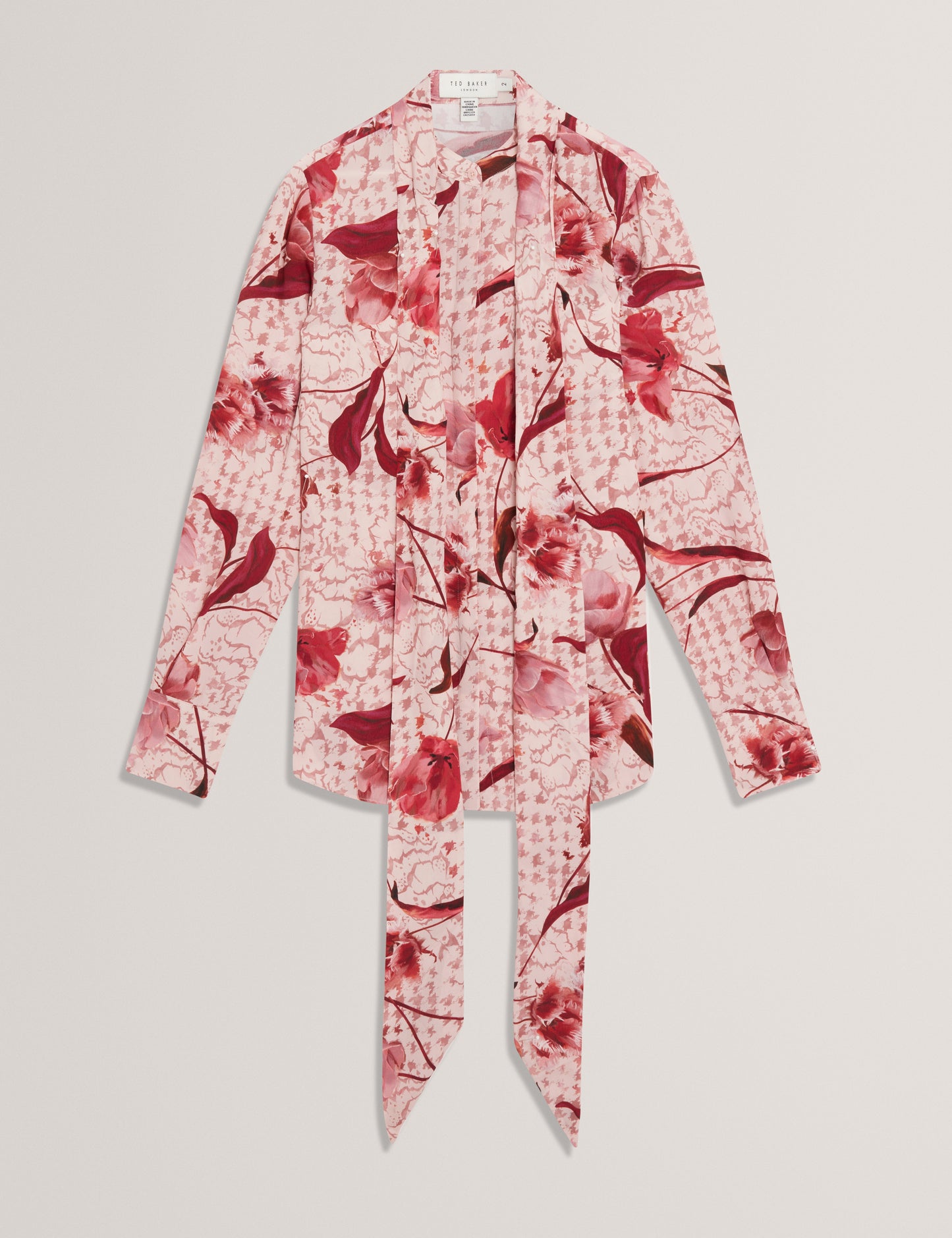 CORENA: Printed Tie Neck Shirt