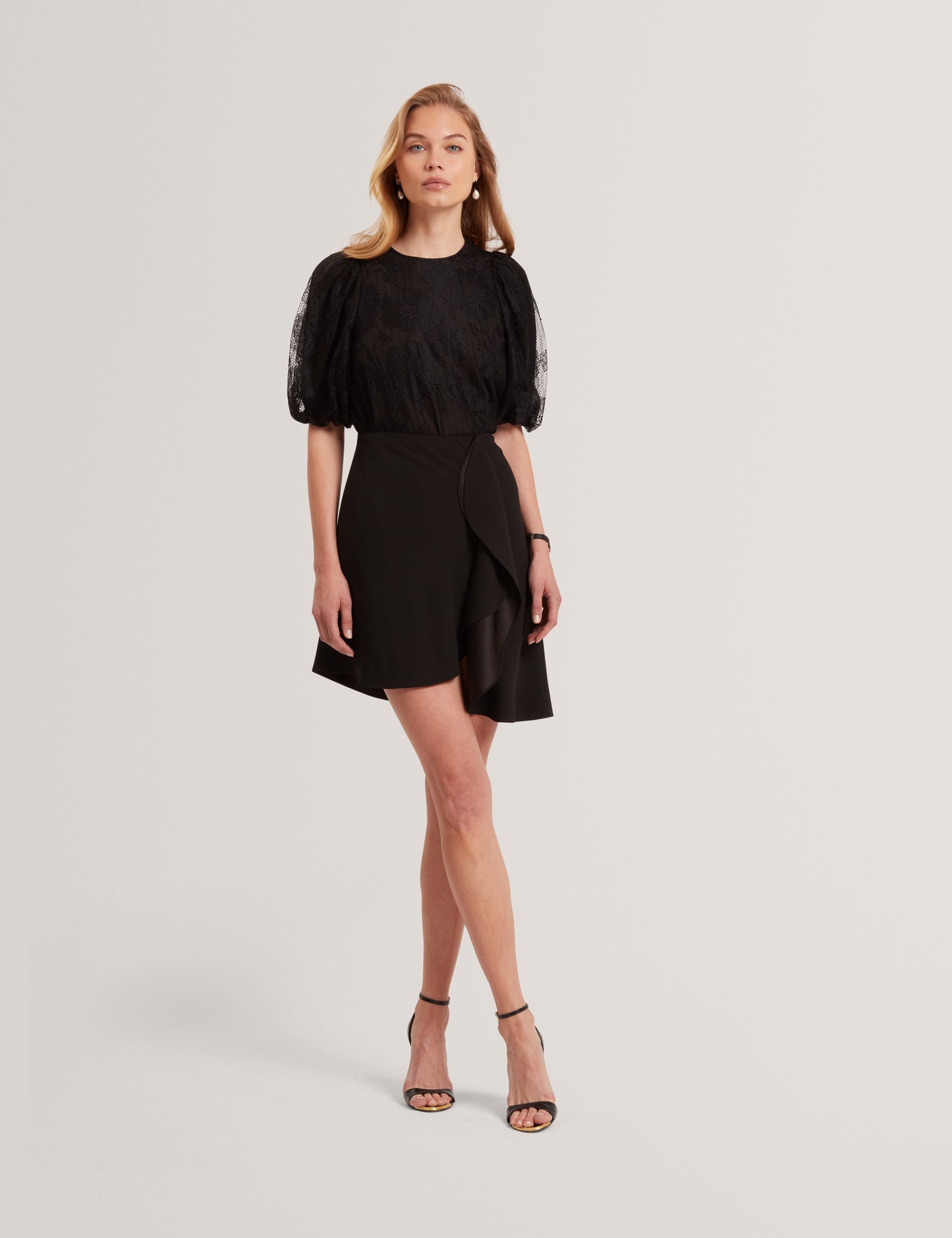 MARJA: Printed Drape Mini Skirt