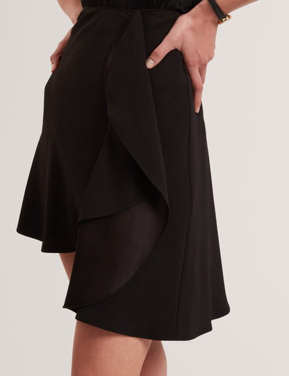MARJA: Printed Drape Mini Skirt