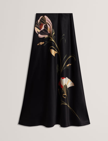 SALIRA: Printed Bias Cut Midi Skirt