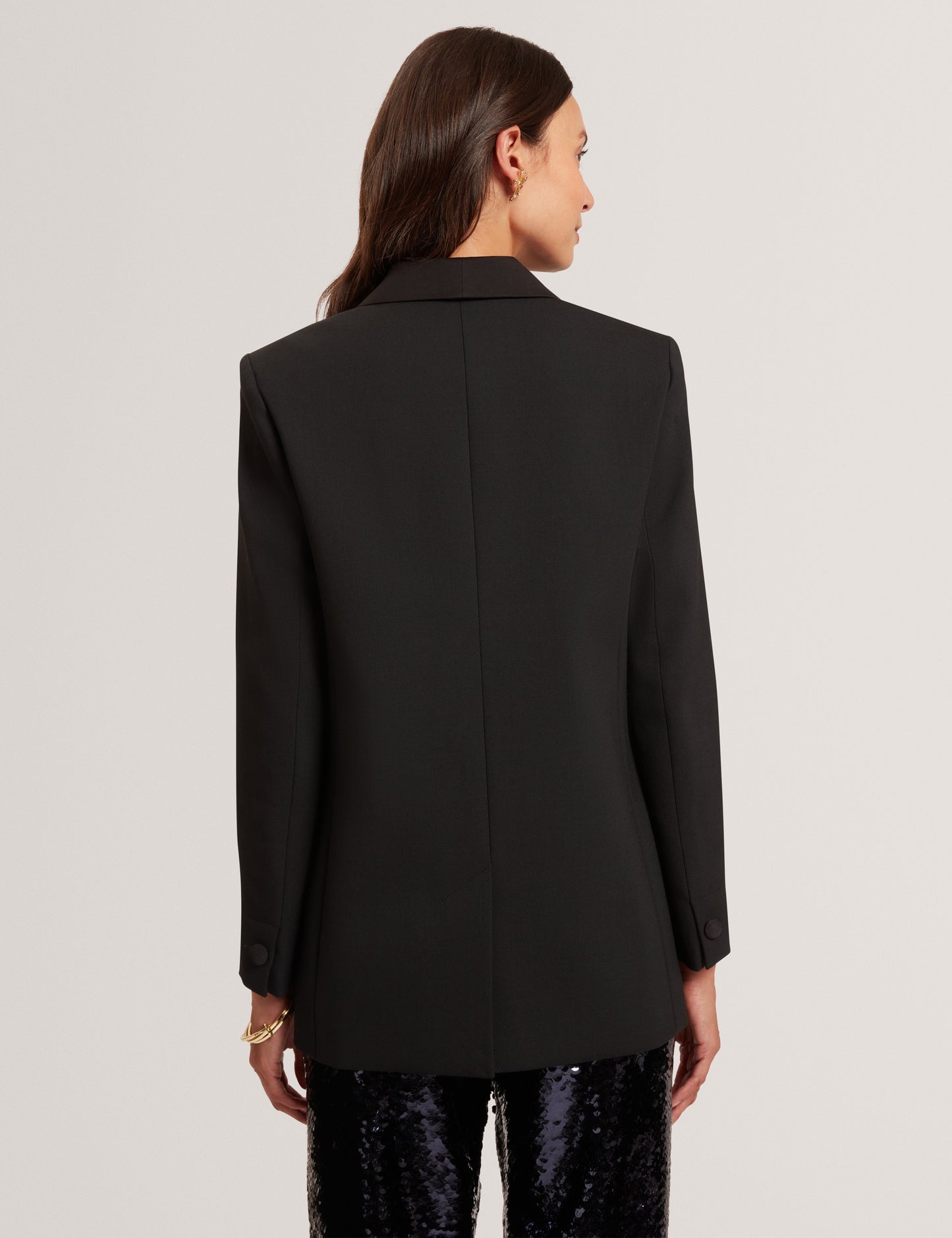 VALEE: Tailored Relaxed Blazer with Satin Lapel
