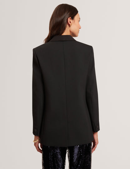 VALEE: Tailored Relaxed Blazer with Satin Lapel