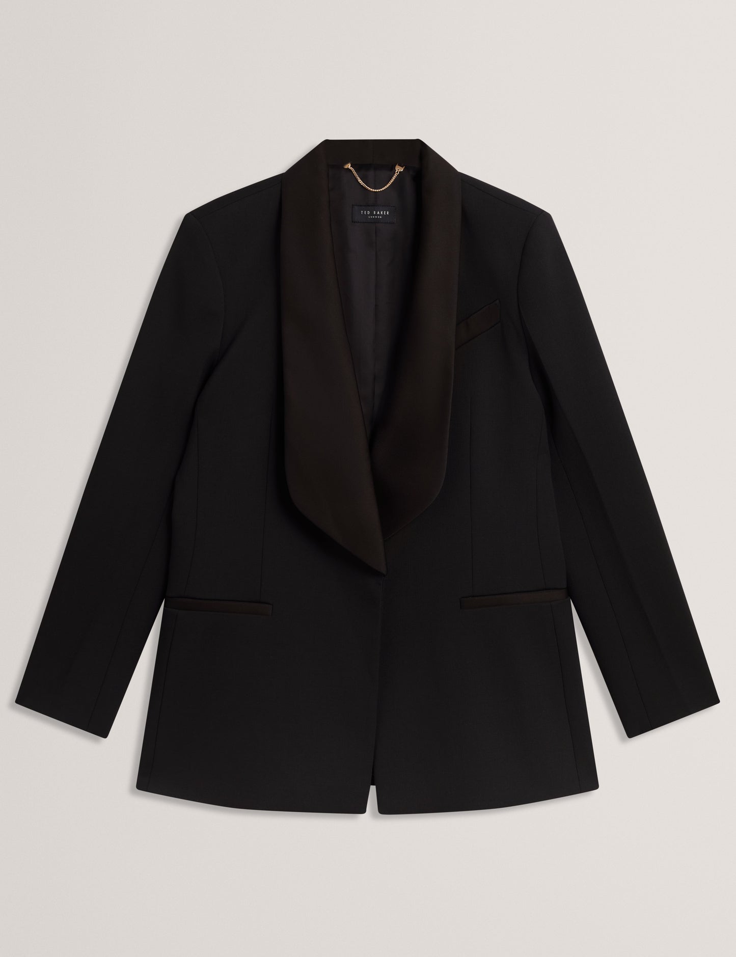 VALEE: Tailored Relaxed Blazer with Satin Lapel