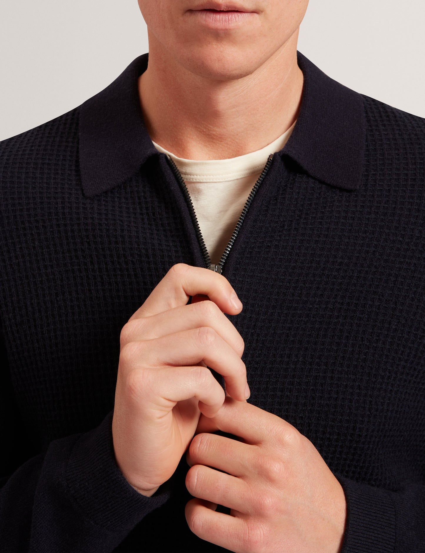 FENRYS: Waffle Stitch Zip Thru