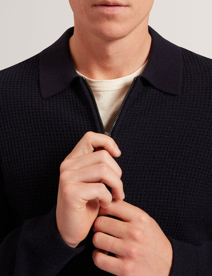 FENRYS: Waffle Stitch Zip Thru