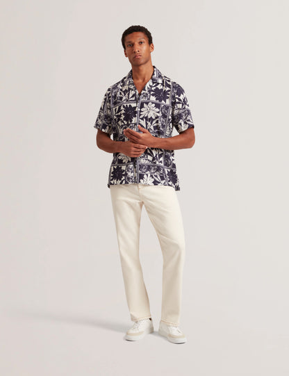 RADOMIE: SS Relaxed Boarder Floral Shirt