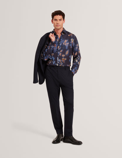 KALMILL: LS Regular Fit Leaf Shadow Print Shirt