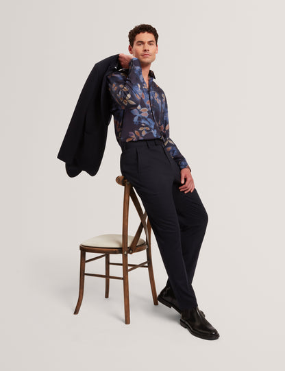KALMILL: LS Regular Fit Leaf Shadow Print Shirt