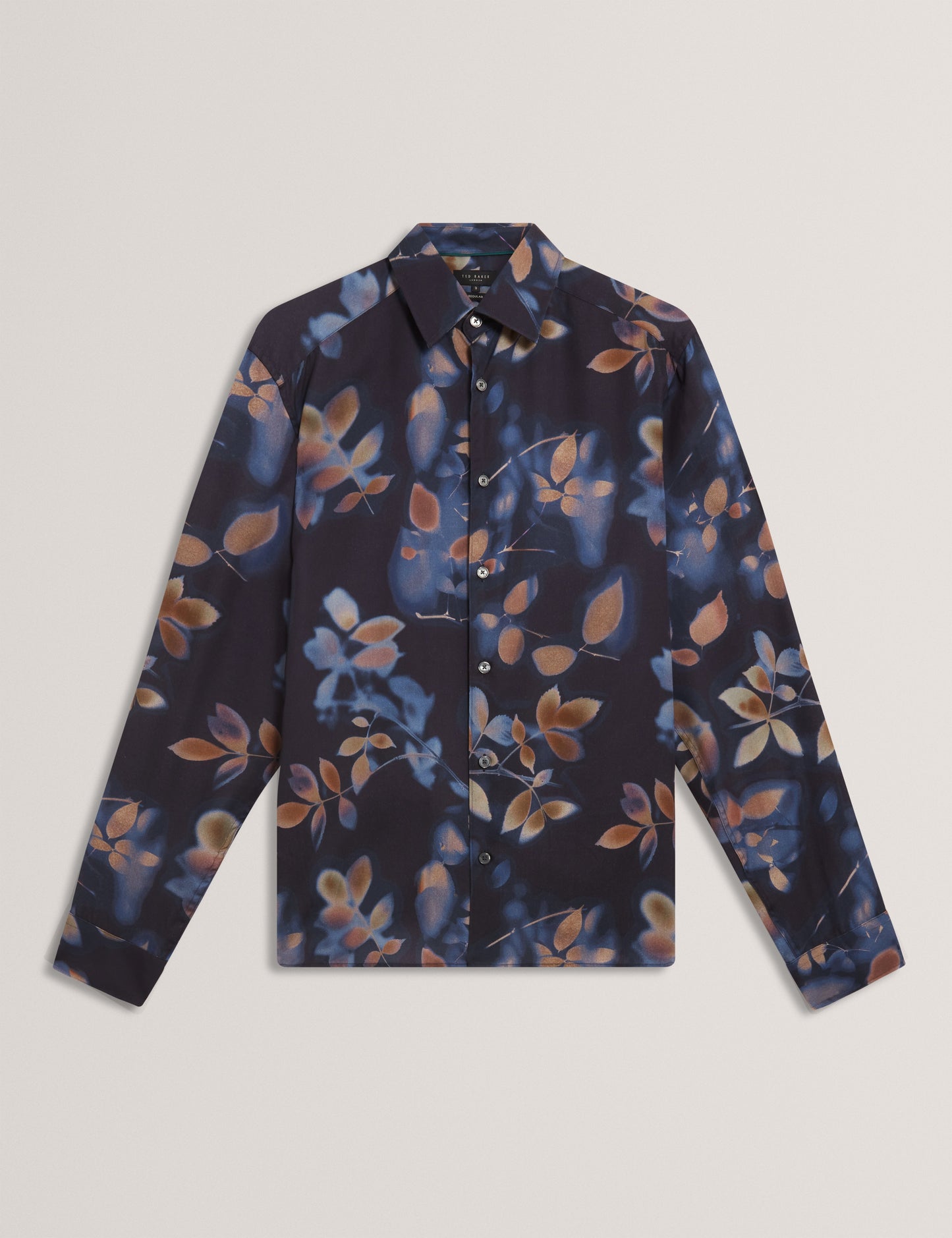 KALMILL: LS Regular Fit Leaf Shadow Print Shirt