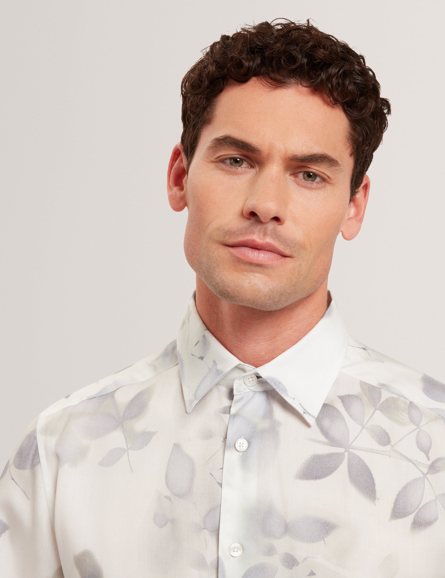 KALMILL: LS Regular Fit Leaf Shadow Print Shirt