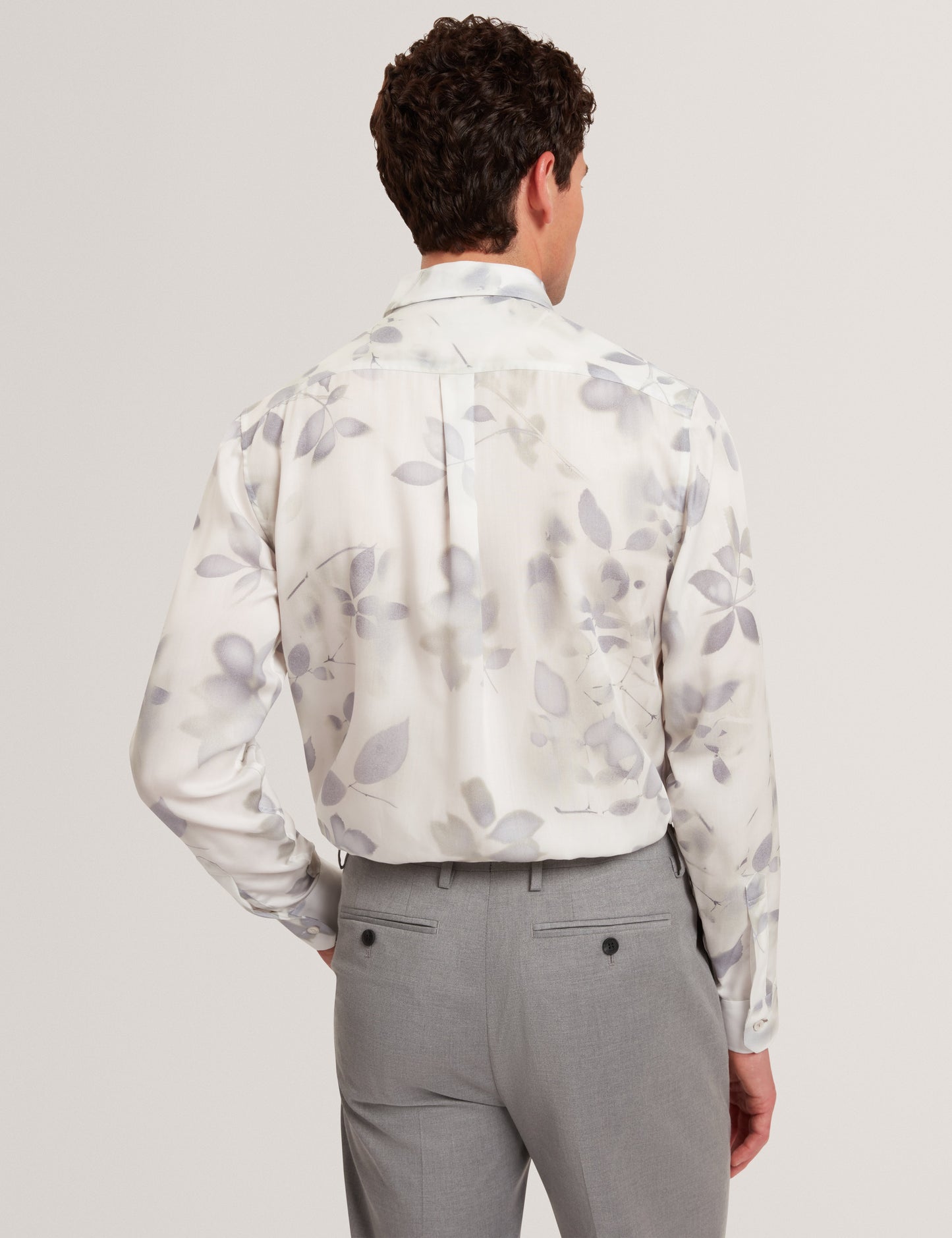 KALMILL: LS Regular Fit Leaf Shadow Print Shirt