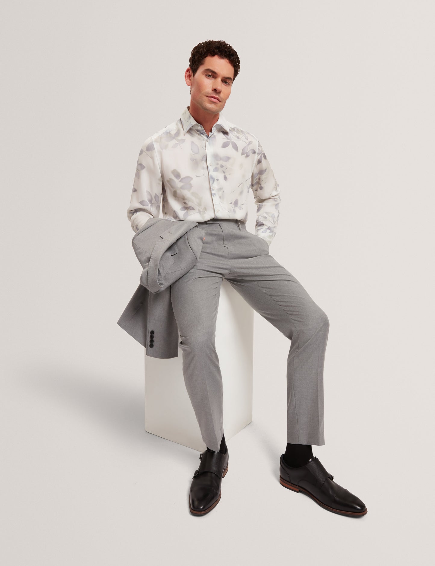 KALMILL: LS Regular Fit Leaf Shadow Print Shirt