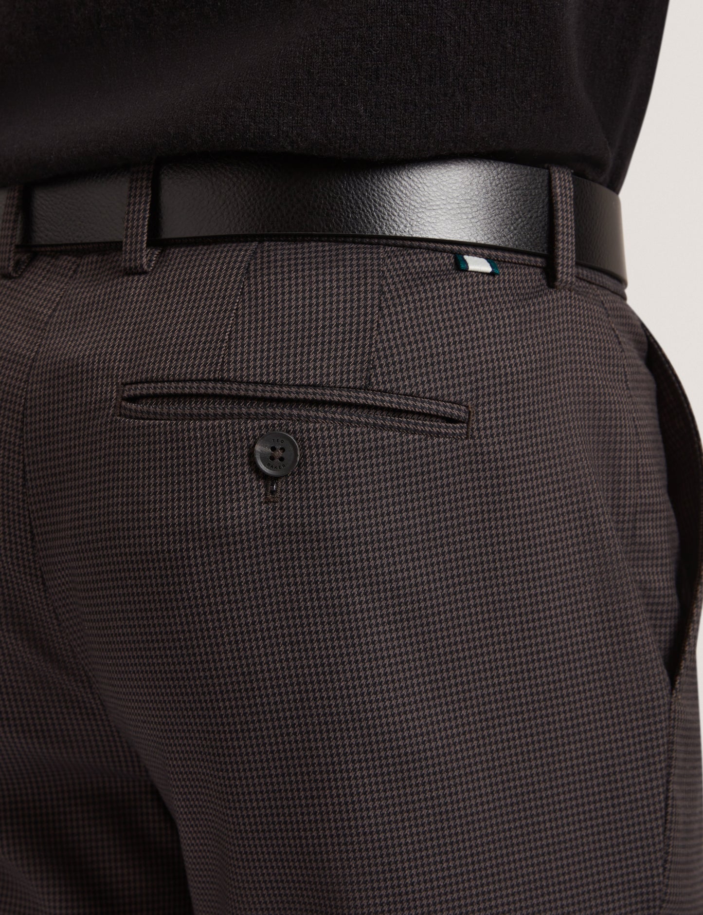 BRUNIT: Slim Houndstooth Trouser