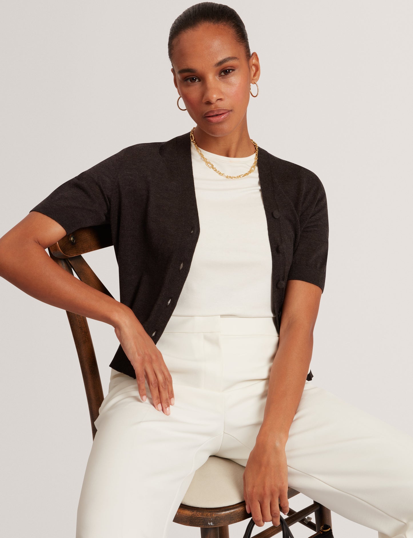 DAZLIA: Knitted Short Sleeve Cardigan