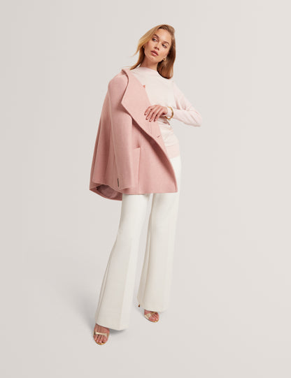 LESLAY: Draped Front Knitted Long Sleeve Top