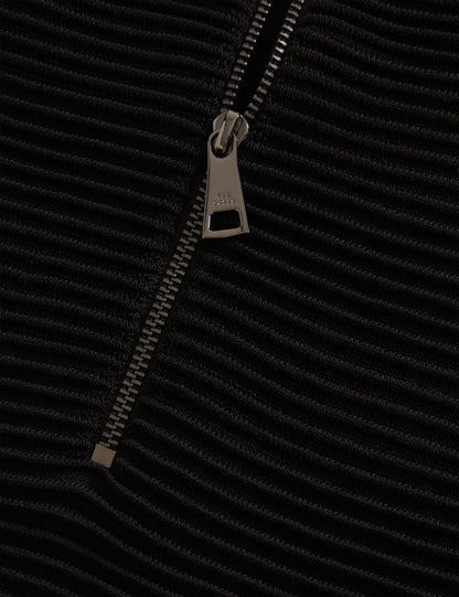 AMBERIA: Fitted Knit Top With Invisible Yarn Pane