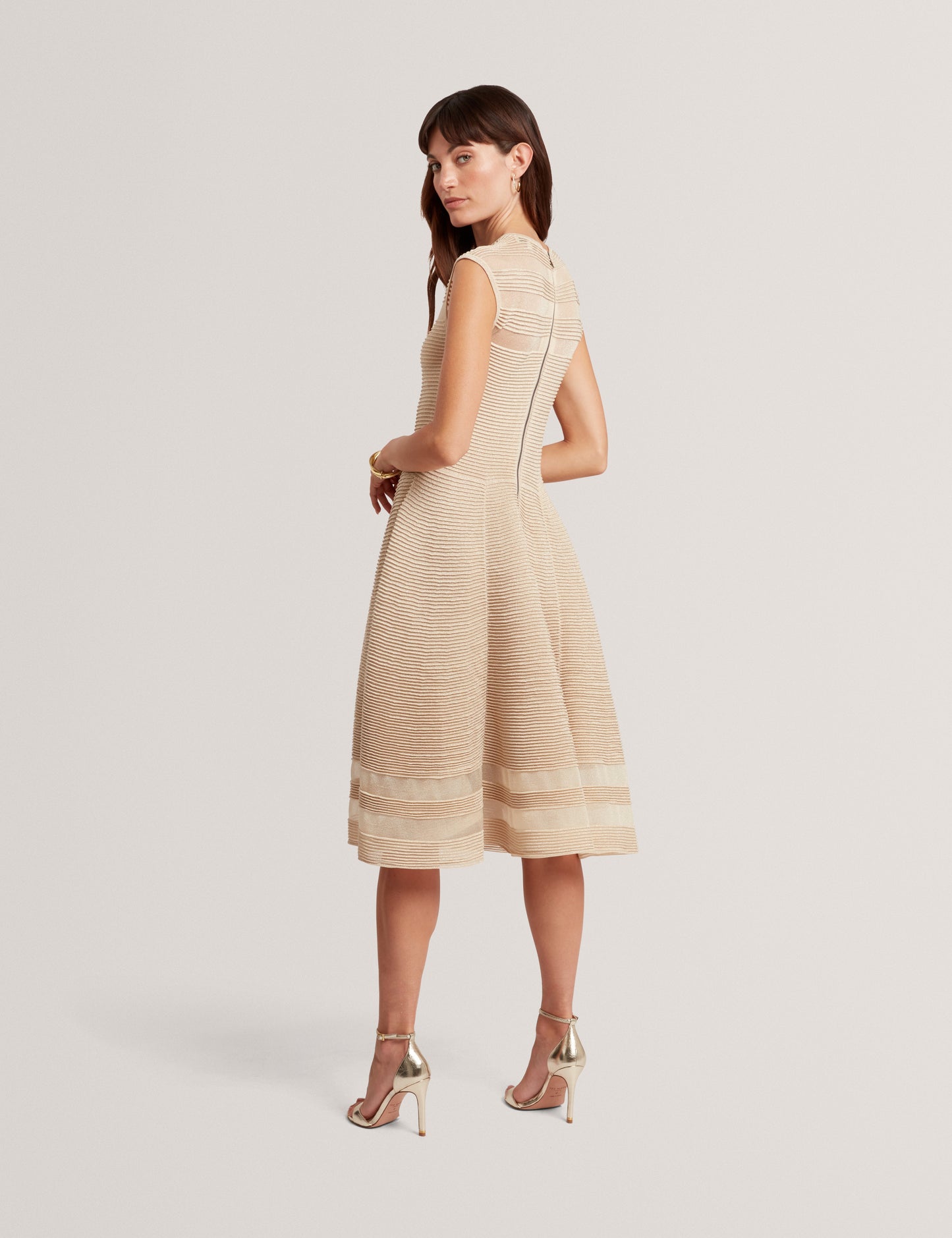 SAALLI: Knitted Skater Dress With Invisible Pane