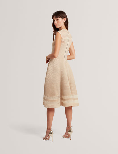 SAALLI: Knitted Skater Dress With Invisible Pane