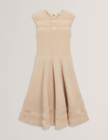 SAALLI: Knitted Skater Dress With Invisible Pane