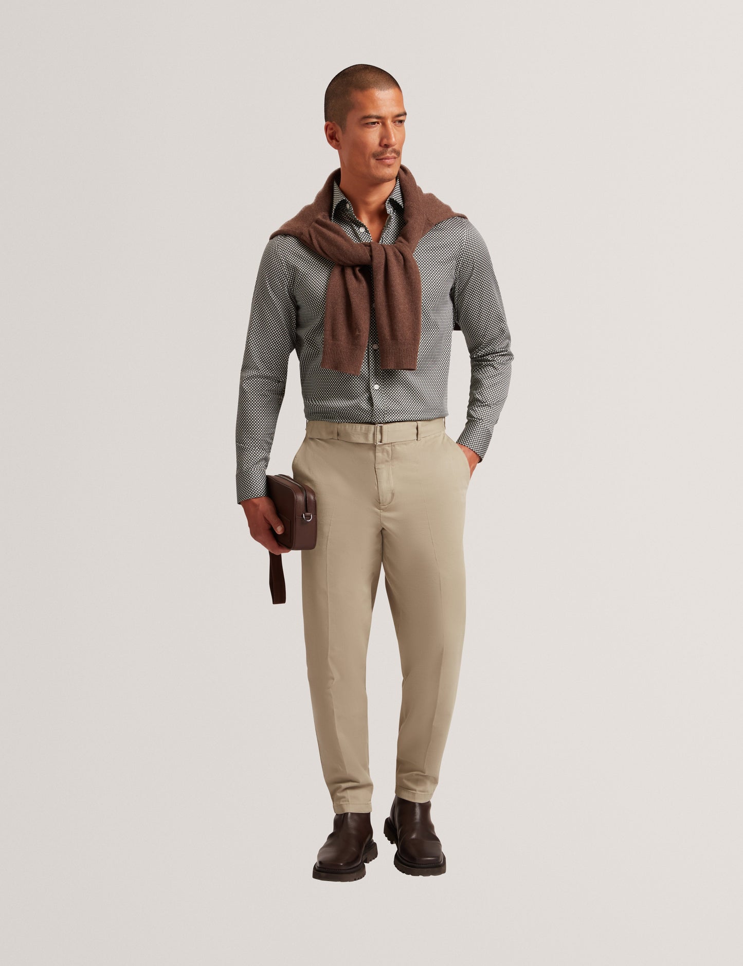 JOZEF: LS Slim Mini Geo Print Shirt
