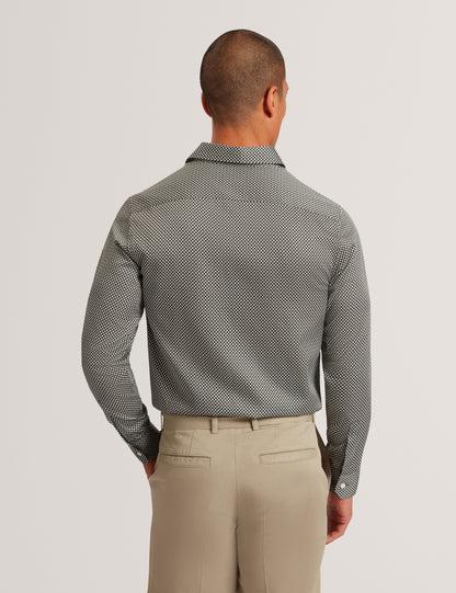 JOZEF: LS Slim Mini Geo Print Shirt
