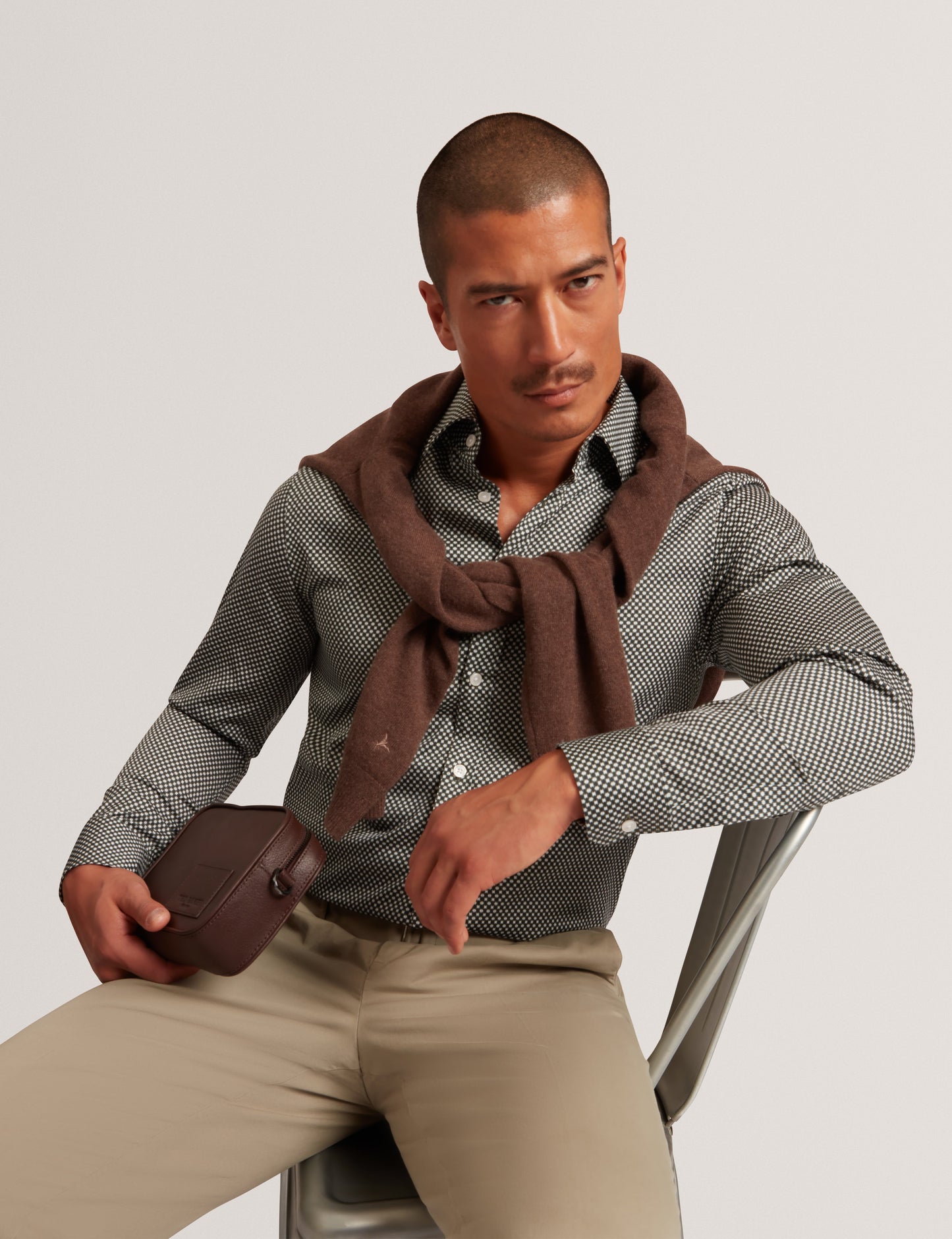 JOZEF: LS Slim Mini Geo Print Shirt