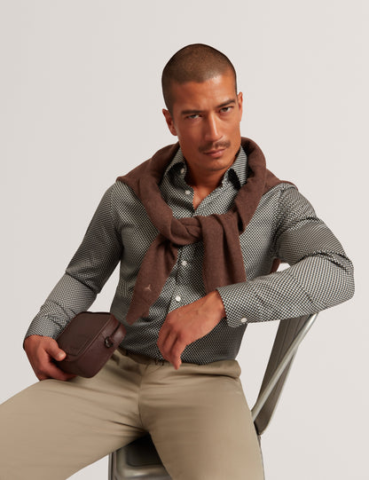 JOZEF: LS Slim Mini Geo Print Shirt