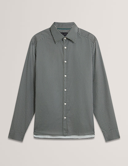 JOZEF: LS Slim Mini Geo Print Shirt