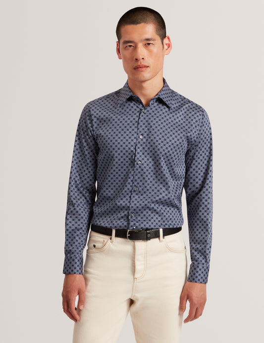 SEF: LS Slim Fit Circle Geo Print Shirt