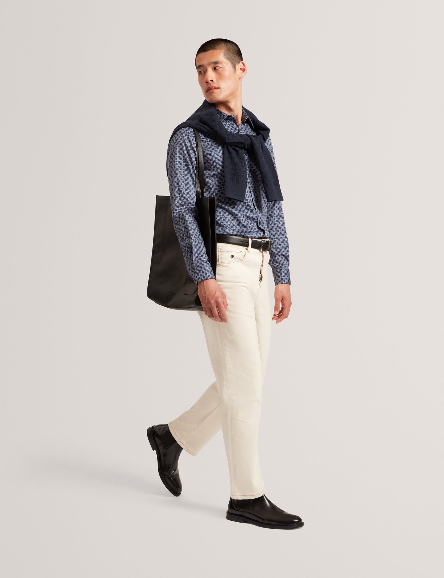 SEF: LS Slim Fit Circle Geo Print Shirt