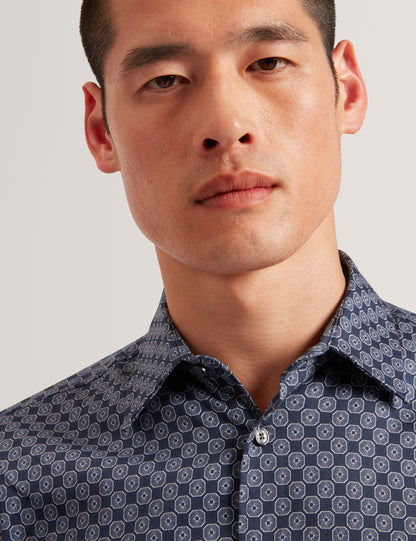 SEF: LS Slim Fit Circle Geo Print Shirt