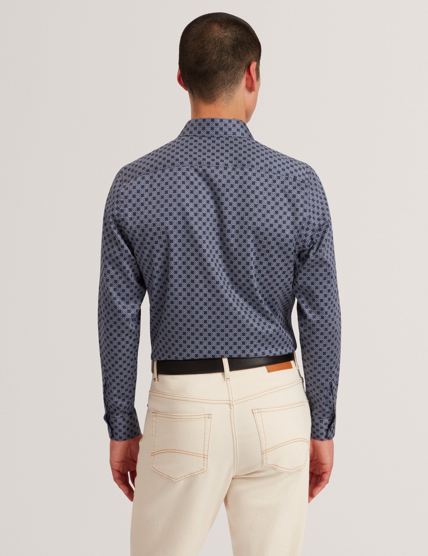 SEF: LS Slim Fit Circle Geo Print Shirt