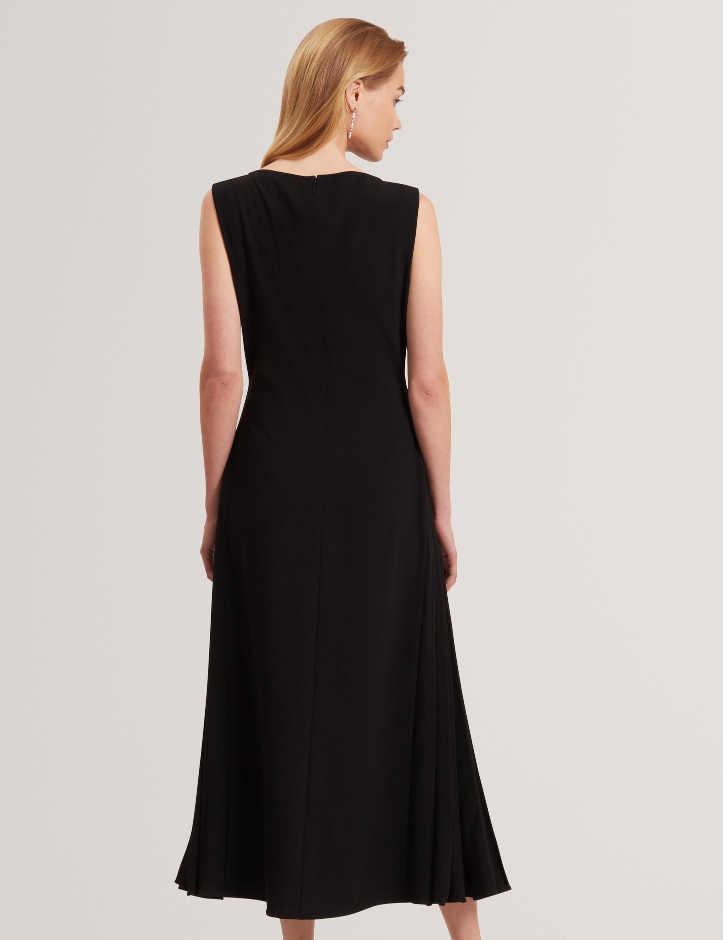 DAHRCY: Sleeveless Midi Dress With Pleat Detail