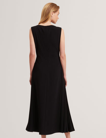 DAHRCY: Sleeveless Midi Dress With Pleat Detail